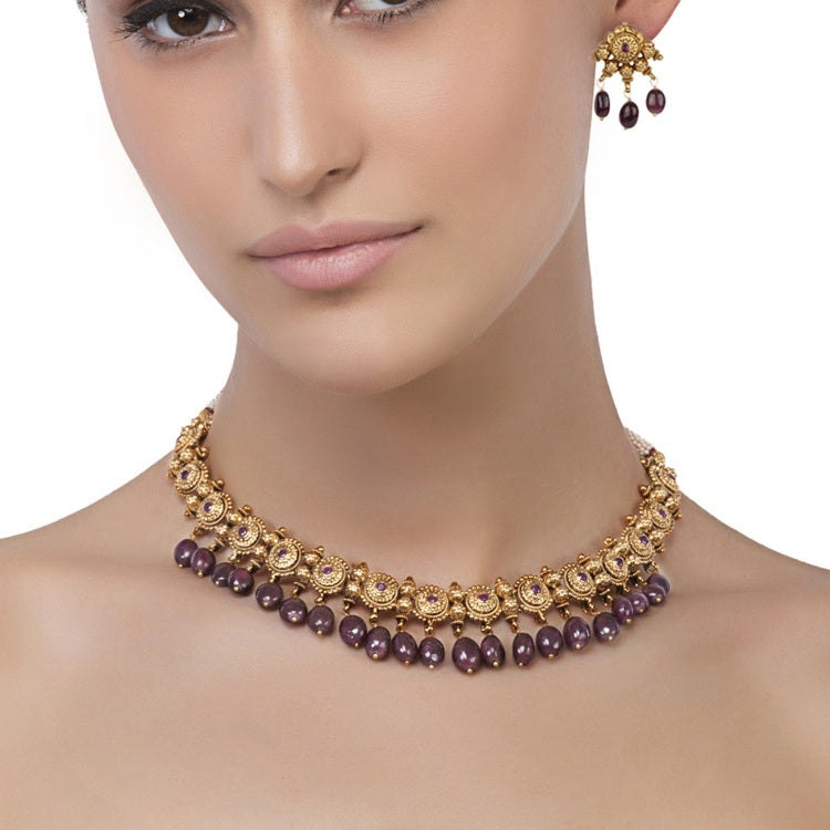 EMBOSSED ROUND RUBY SET