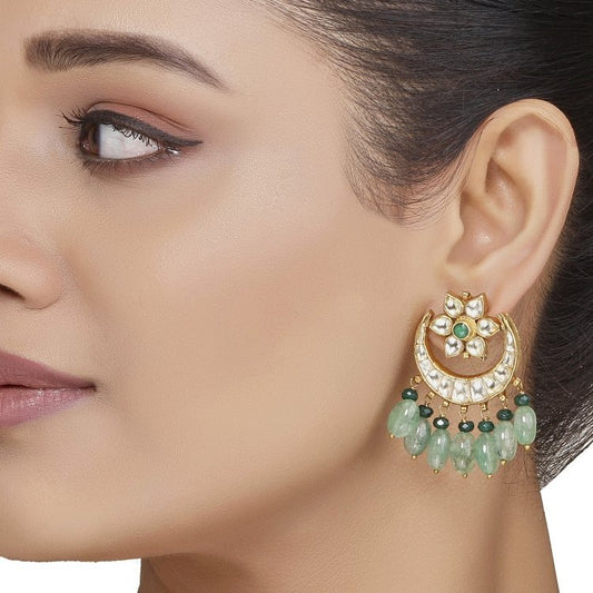 Kundan Fluorite Drop Stud