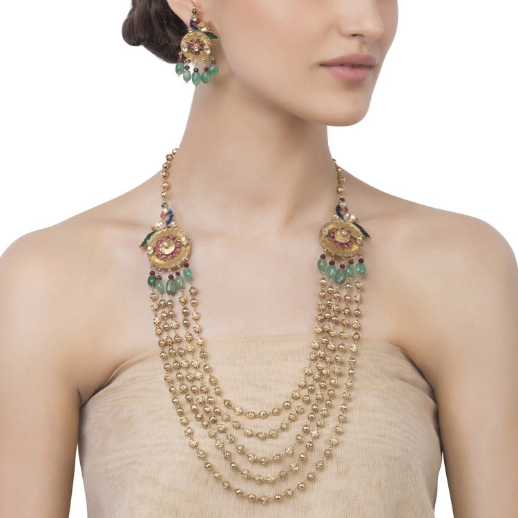Kundan Peacock String Set