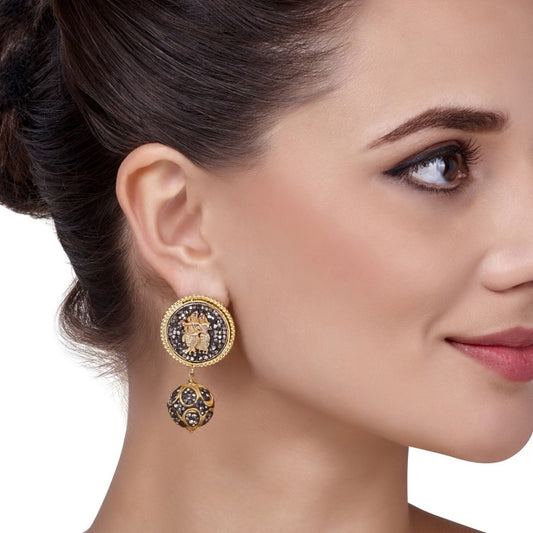 TEMPLE MARCASITE STUD EARRINGS