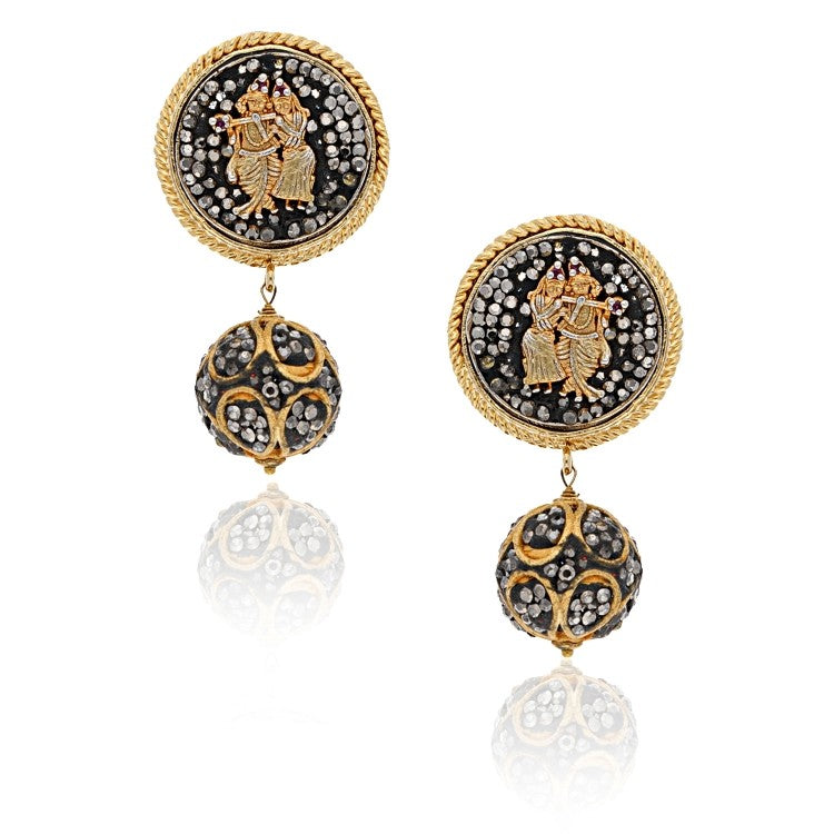 TEMPLE MARCASITE STUD EARRINGS