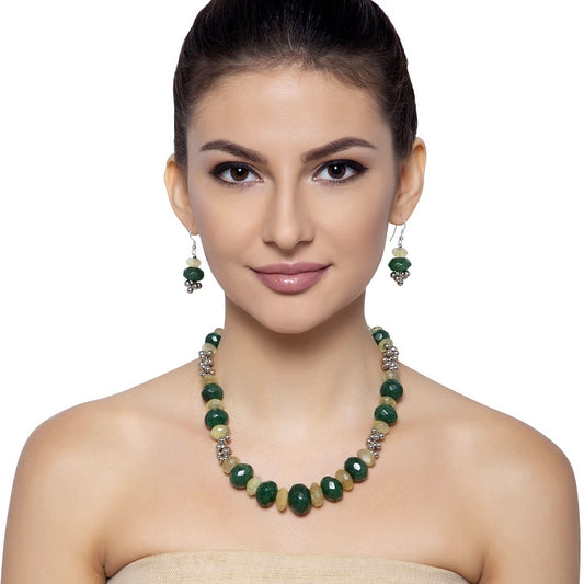 GREEN SILVER GHUNGROO SET