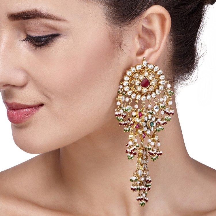 KUNDAN PAISELY EARRINGS