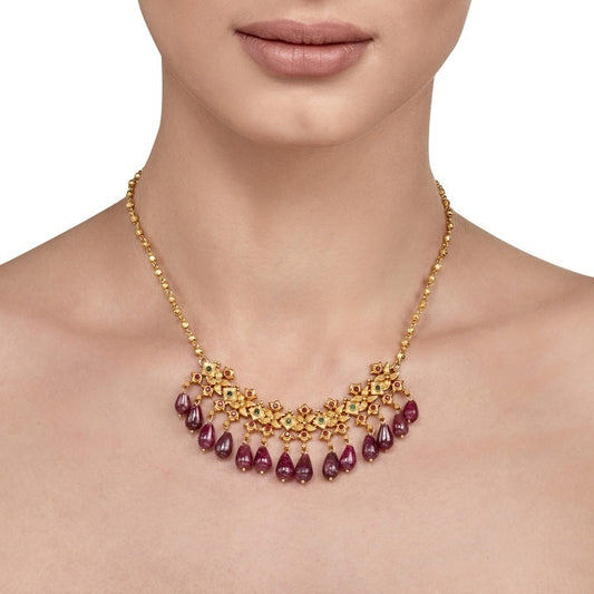GREEN ONYX RUBY NECKLACE