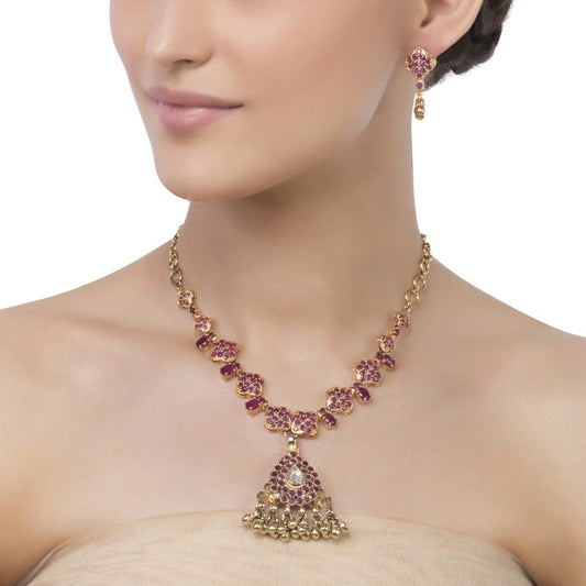Tribal Ruby Pendant Set