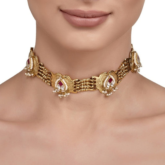 KUNDAN WHITE PEARLS CHOKER