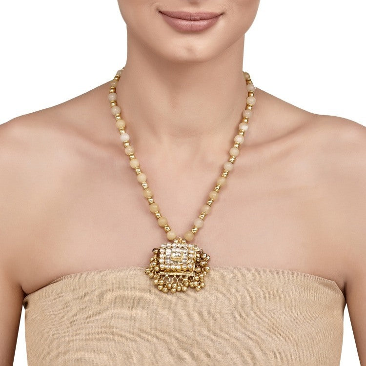 KUNDAN LEMON QUARTZ NECKLACE
