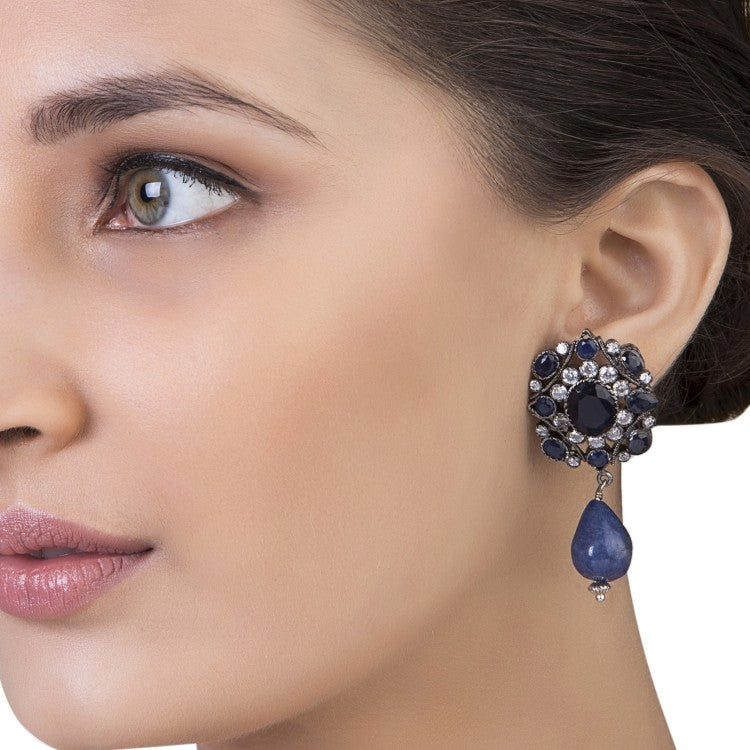 FINE BLUE IOLITE DROP EARRINGS