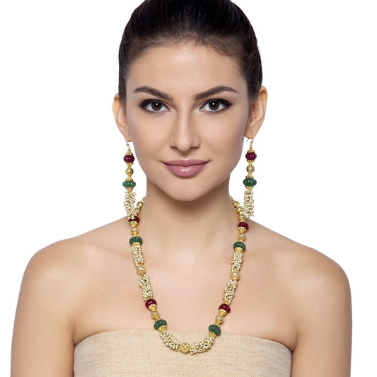 GOLDEN GREEN ONYX RUBY SET