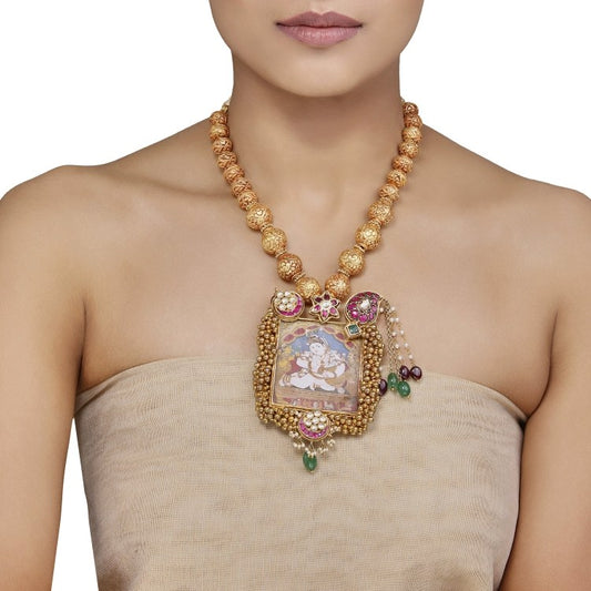 Kundan Framed Krishna Pendant
