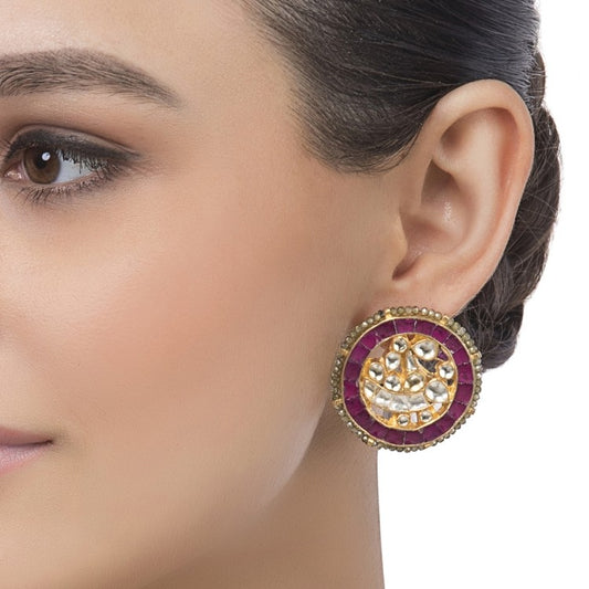 KUNDAN STUD EARRING