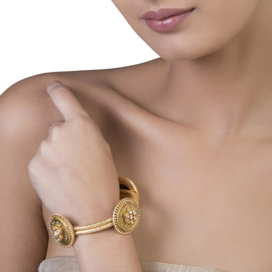 KUNDAN GOLD ROUND BANGLE
