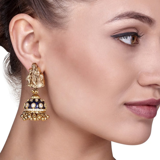 RADHA KRISHAN ENAMEL JHUMKIS