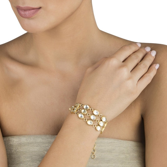 KUNDAN GOLD OVAL BANGLE