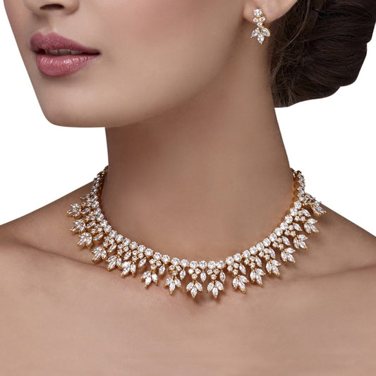 STUDDED ZIRCON GOLD SET