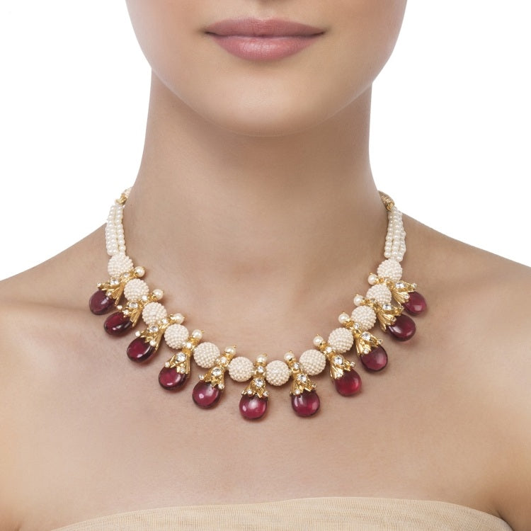 Pearl Bead Tourmaline Necklace