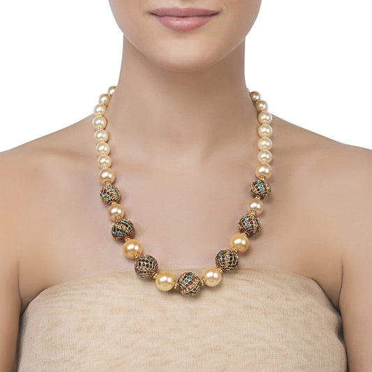 Navrattan Pearl Bead Necklace