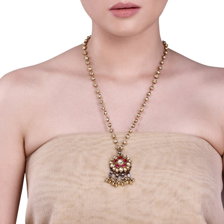 TRIBAL KUNDAN FLOWER PENDANT