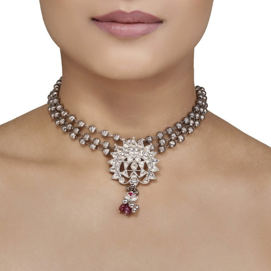 Kundan Ruby Drop Choker