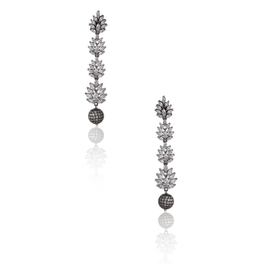 VICTORIAN ZIRCON LEAF EARRING