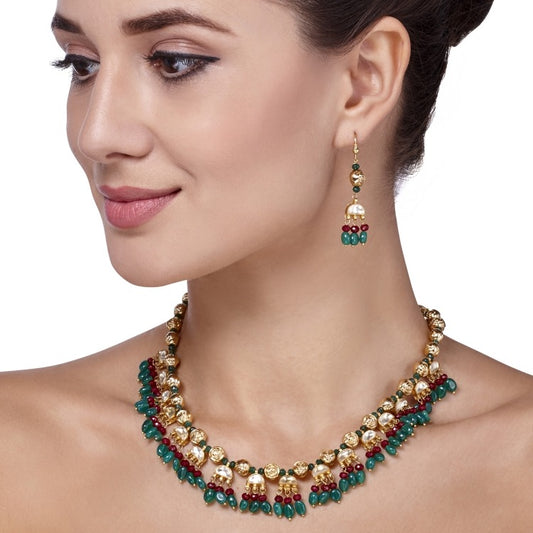 KUNDAN GREEN ONYX ROUND SET
