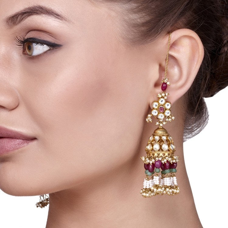 PEARLS GOLDEN JHUMKIS