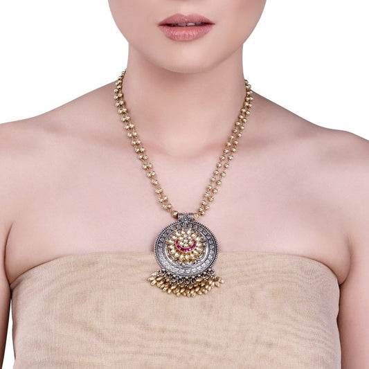 FILIGREE KUNDAN DISC PENDANT