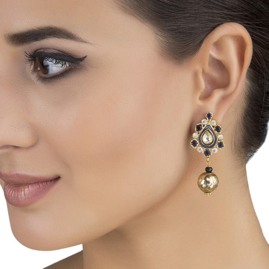 VICTORIAN KUNDAN TEAR DROP EARRINGS