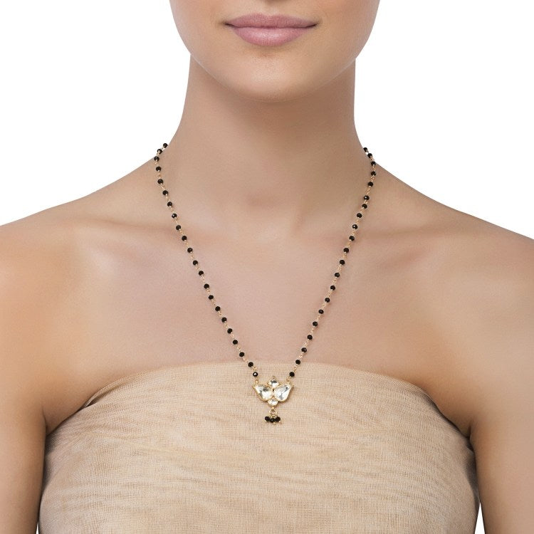 KUNDAN ONYX PAISLEY PENDANT