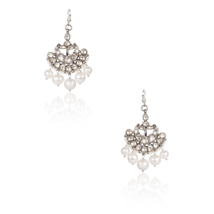 KUNDAN PEARL CHANDBALI EARRING