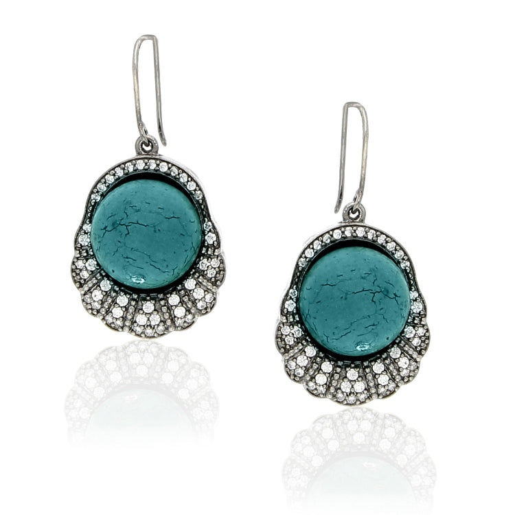 STUDDED ZIRCON WHITE EARRINGS