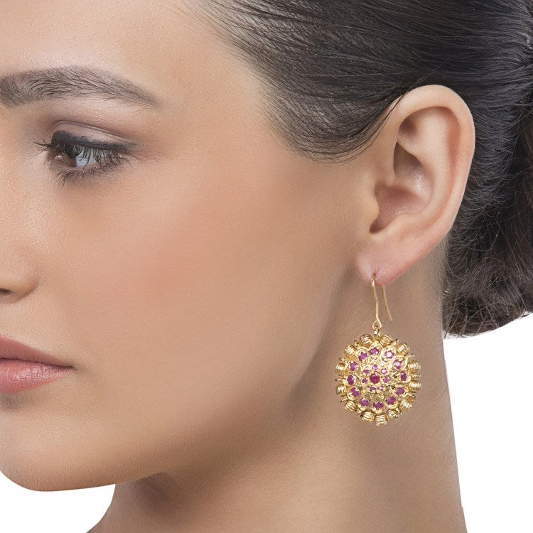 JADAU RUBY ROUND EARRING