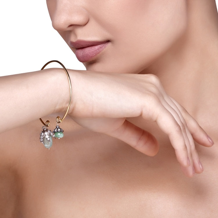 Zircon Aquamarine Twist Bangle