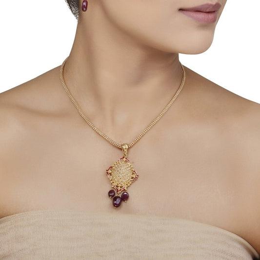 Zircon Golden Pendant