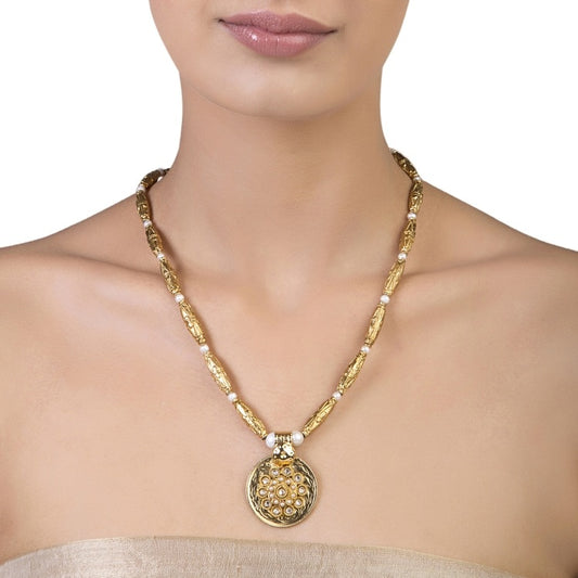 CITRINE PEARL ROUND NECKLACE