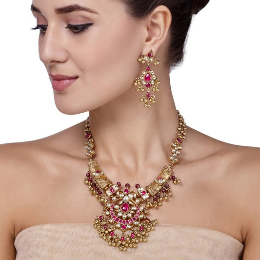 KUNDAN RUBY GOLD SET