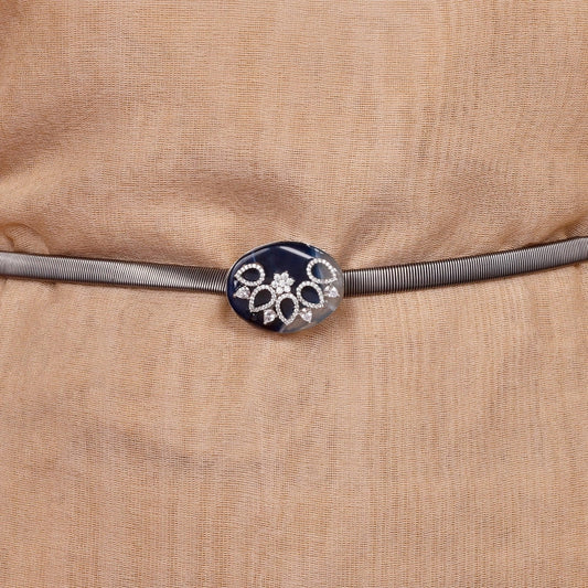 ZIRCON BLUE AGATE SIVER BELT