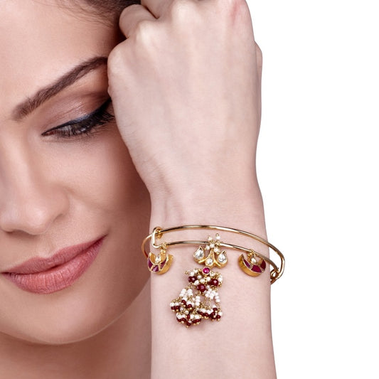 Kundan Hanging Charm Bangle