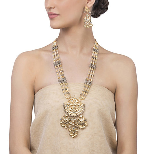 KUNDAN SILVER FLOWER SET