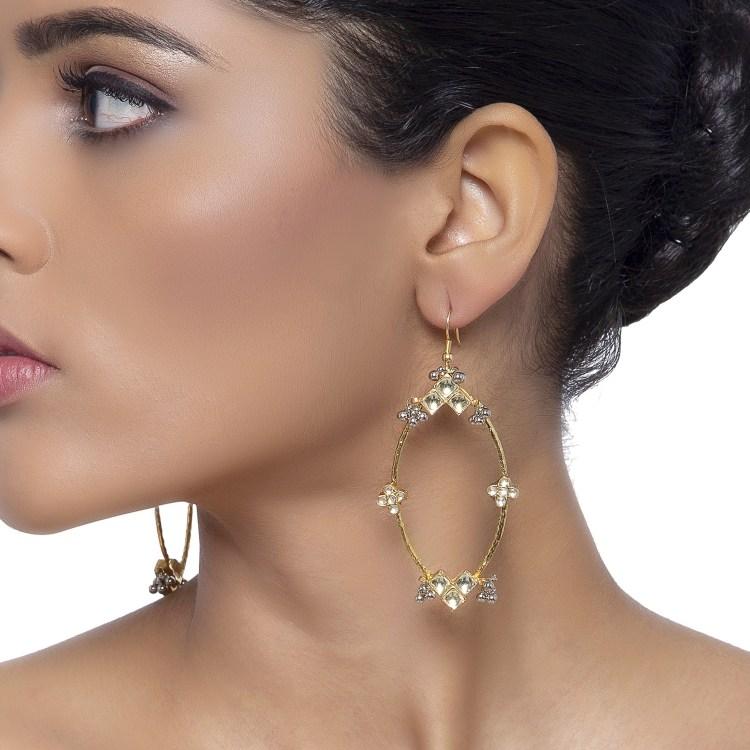 KUNDAN LEAF EARRING