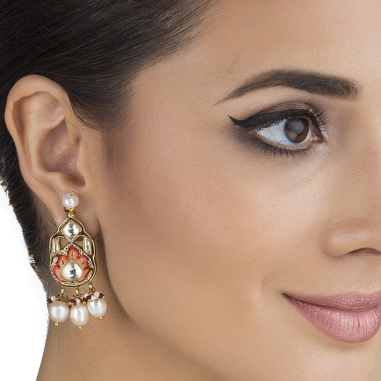 KUNDAN PEARL DROP EARRINGS