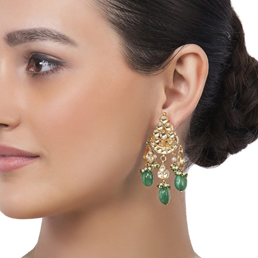 KUNDAN CRESCENT EARRING
