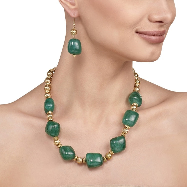 TUMBLED GREEN ONYX SET