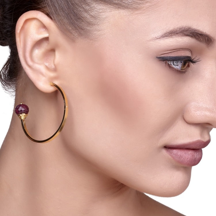 Ruby Round Earring
