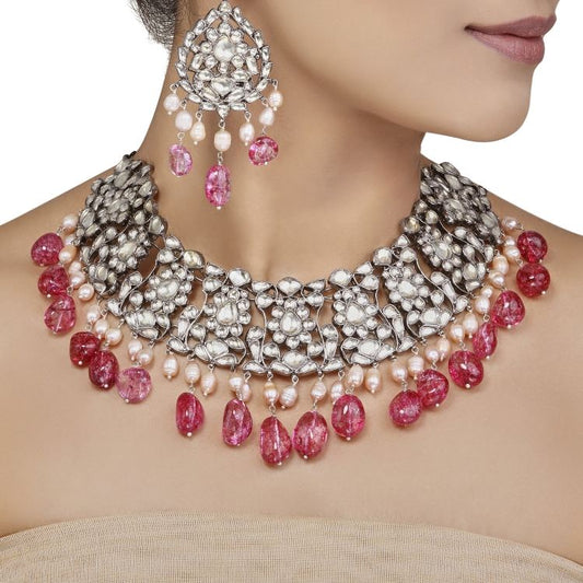 Kundan Tourmaline Drop Set