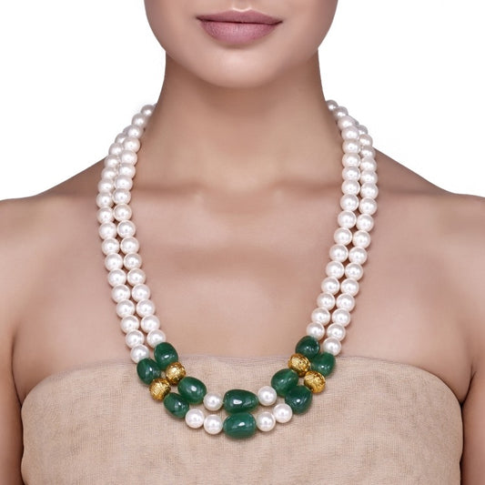 SHELL PEARL GREEN ONYX STRING