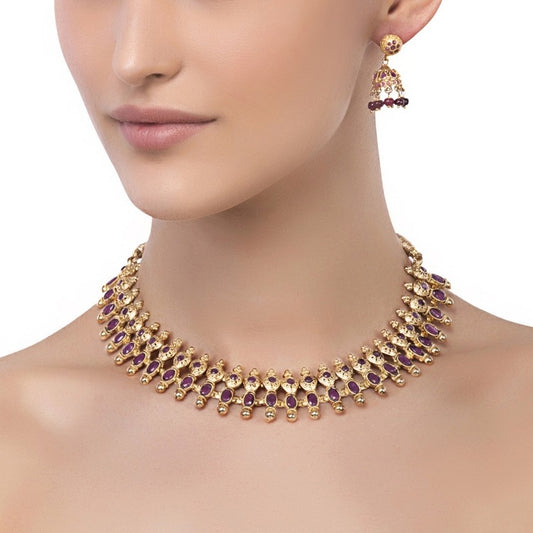 Gold Ruby Round Set
