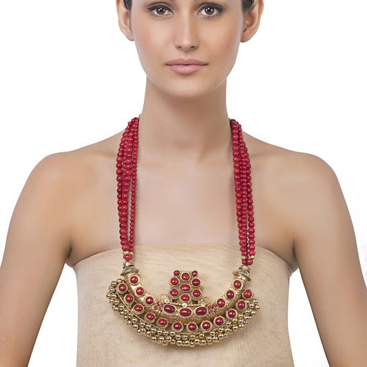 TRIBAL BOAT STATEMENT NECKLACE