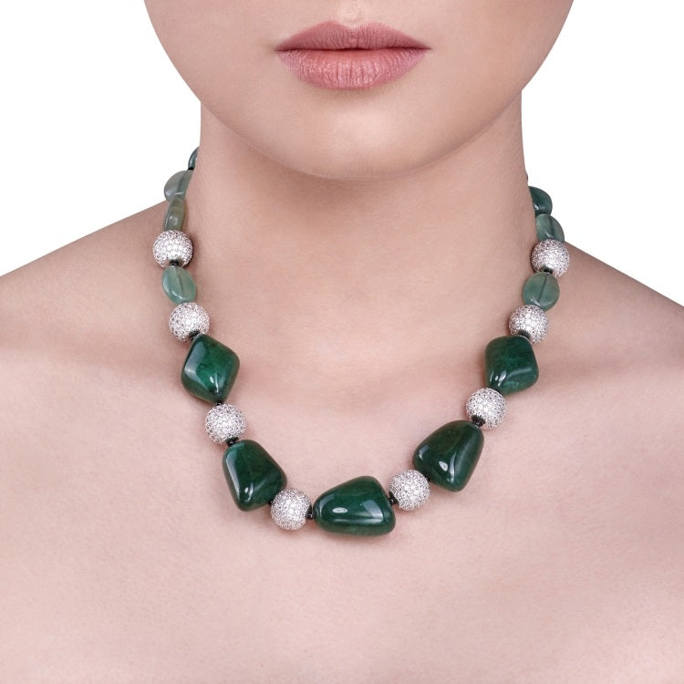 VICTORIAN GREEN ONYX NECKLACE