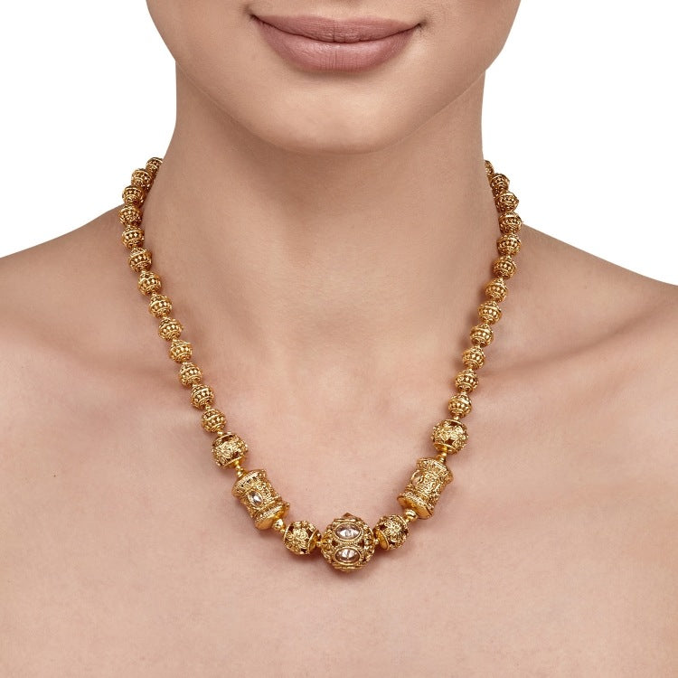 CITRINE GOLDEN BALL NECKLACE